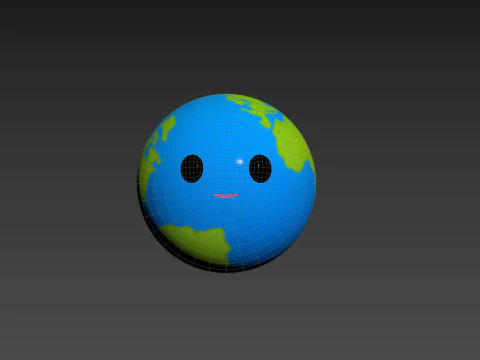 Character229 Cartoon Earth 3D Model
