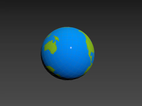 Character229 Cartoon Earth 3D Model