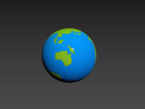 Character229 Cartoon Earth 3D Model