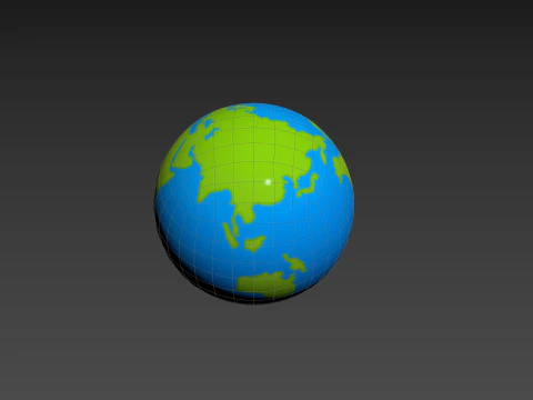 Character229 Cartoon Earth 3D Model