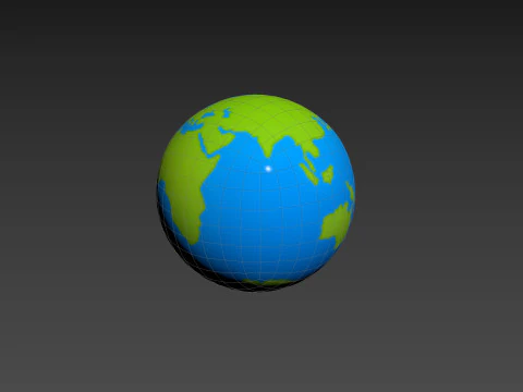 Character229 Cartoon Earth 3D Model