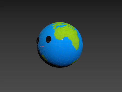 Character229 Cartoon Earth 3D Model
