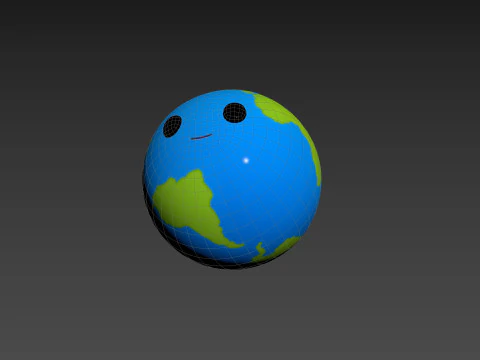 Character229 Cartoon Earth 3D Model