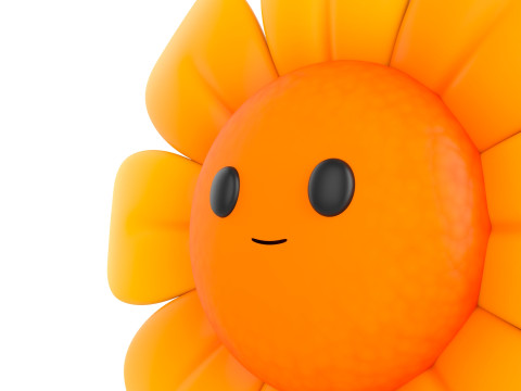 Character230 Cartoon Flower 3D-Modell