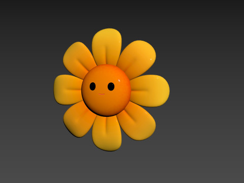 Character230 Cartoon Flower 3D-Modell