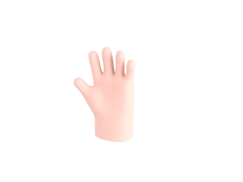 Prop211 Cartoon Hand 3D Model .c4d .max .obj .3ds .fbx .stl .blend 