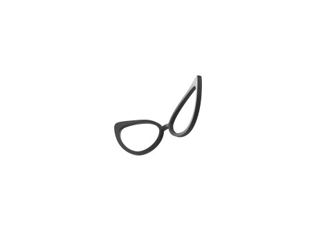 Prop217 Cat Eye Glasses 3D Model