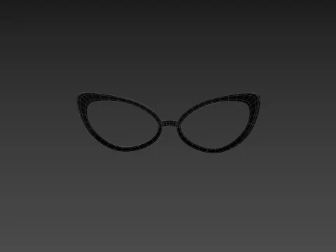 Prop217 Cat Eye Glasses 3D Model