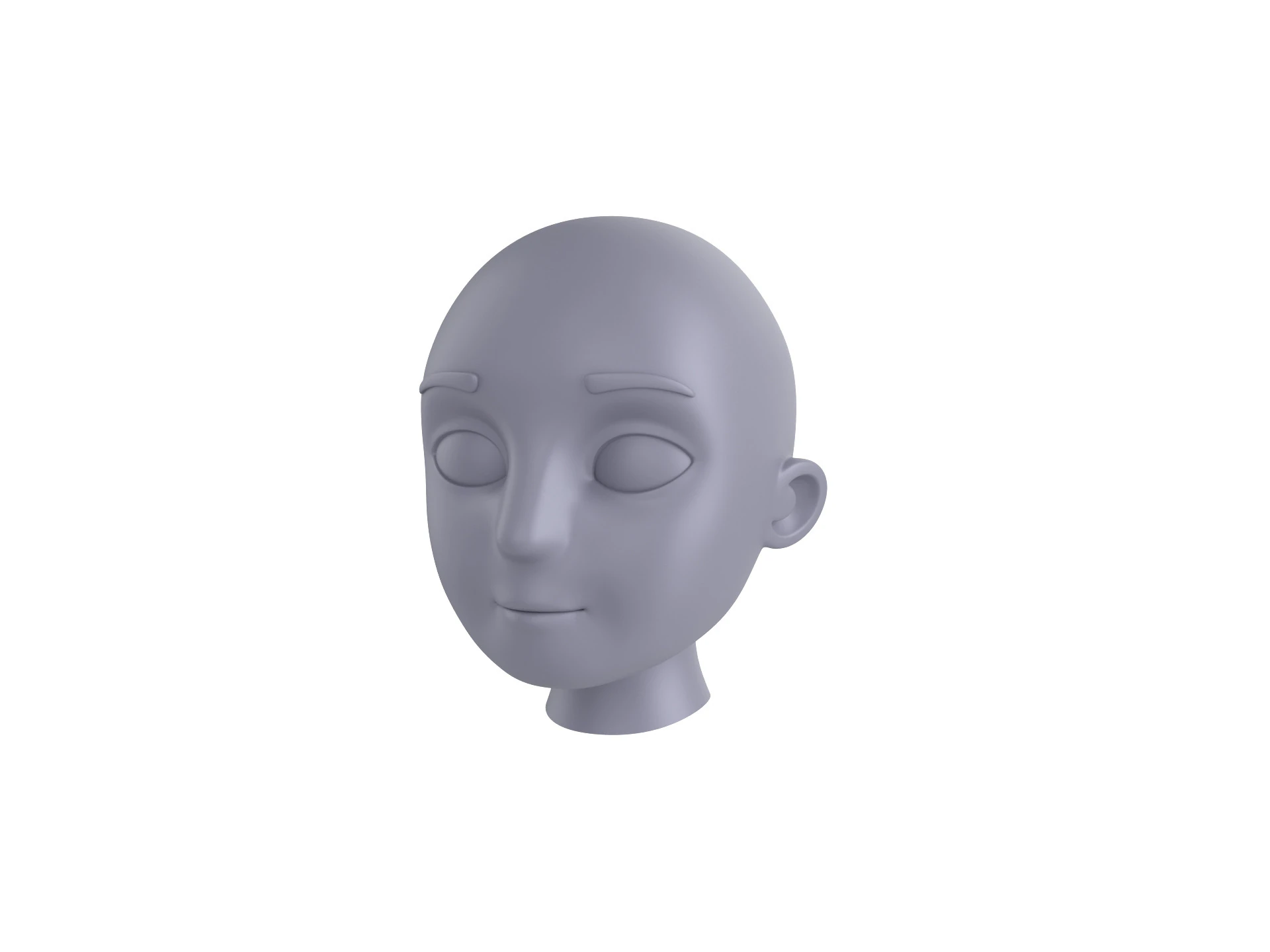 Prop225 Base Head Mesh 3D Model .c4d .max .obj .3ds .fbx .stl .blend 