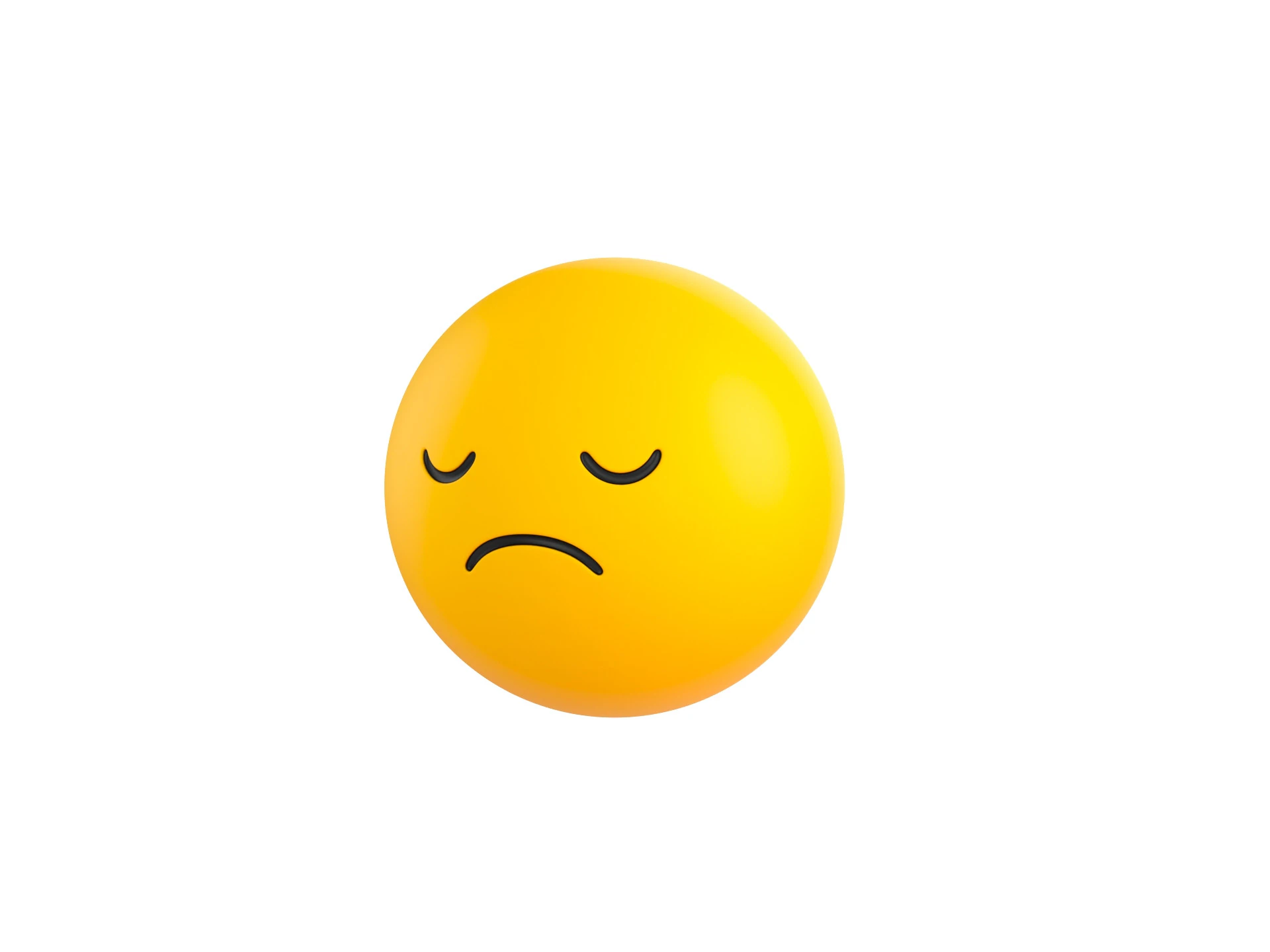 Symbol016 Sad Emoji 3D Model .c4d .max .obj .3ds .fbx .stl .blend
