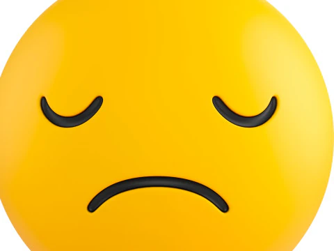 Symbol016 Sad Emoji 3D Model
