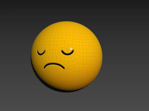 Symbol016 Sad Emoji 3D Model