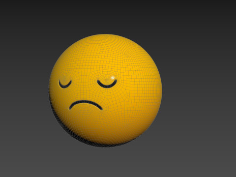 Symbol016 Sad Emoji Model 3D