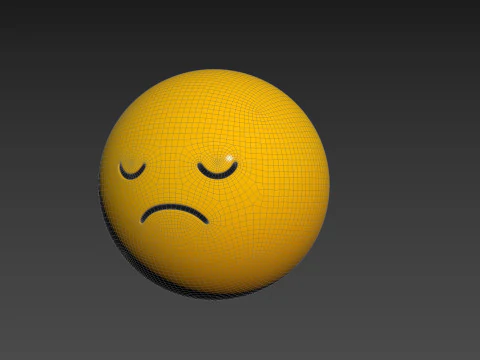 Symbol016 Sad Emoji 3D Model