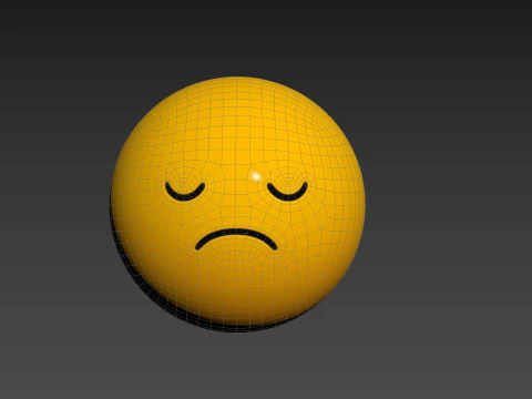 Symbol016 Sad Emoji 3D Model