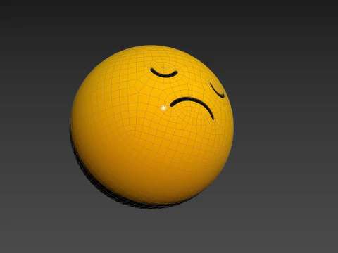 Symbol016 Sad Emoji 3D Model