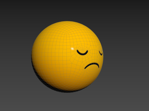 Symbol016 Sad Emoji Model 3D
