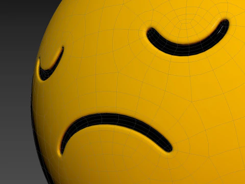 Symbol016 Sad Emoji 3D Model