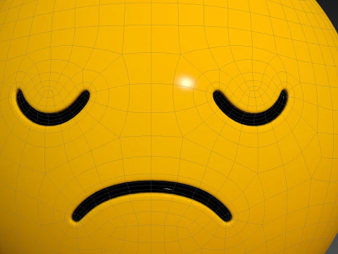 Symbol016 Sad Emoji 3D Model