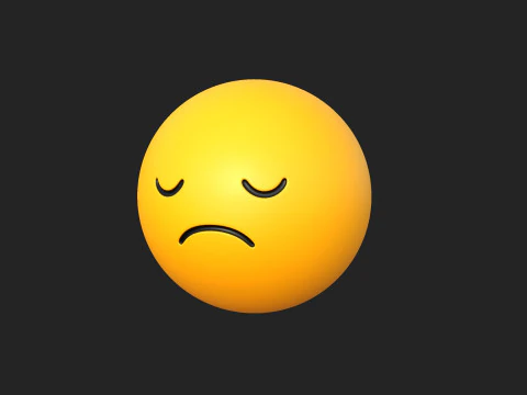 Symbol016 Sad Emoji 3D Model