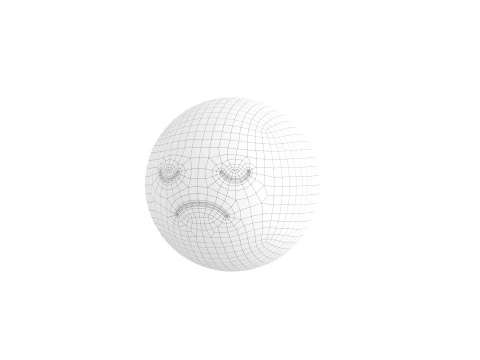 Symbol016 Sad Emoji 3D Model