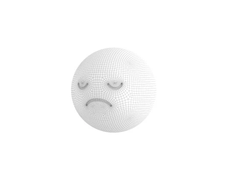 Symbol016 Sad Emoji 3D Model