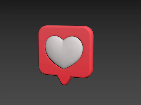 Symbol017 Heart Message 3D Model