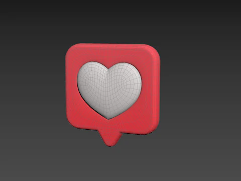Symbol017 Heart Message 3D Model