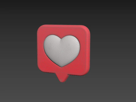 Symbol017 Heart Message 3D Model