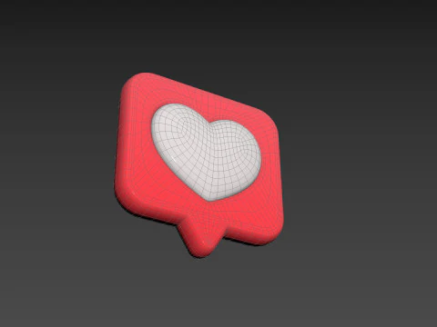 Symbol017 Heart Message 3D Model