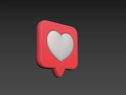 Symbol017 Heart Message 3D Model
