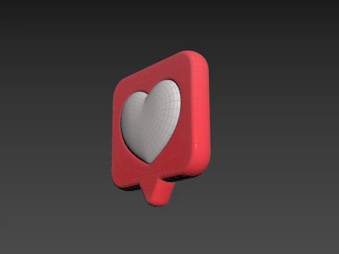 Symbol017 Heart Message 3D Model
