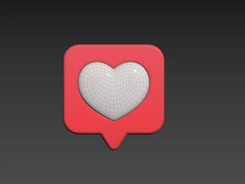 Symbol017 Heart Message 3D Model