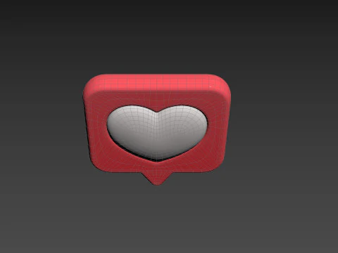 Symbol017 Heart Message 3D Model