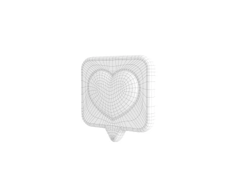 Symbol017 Heart Message 3D Model