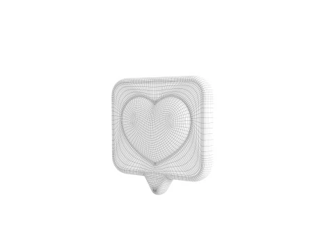 Symbol017 Heart Message 3D Model