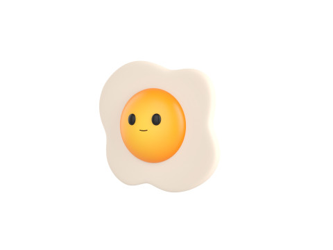 Character237 Smile Fried Egg Model 3D