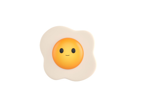 Character237 Smile Fried Egg Modelo 3D