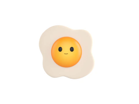 Character237 Smile Fried Egg 3D Model