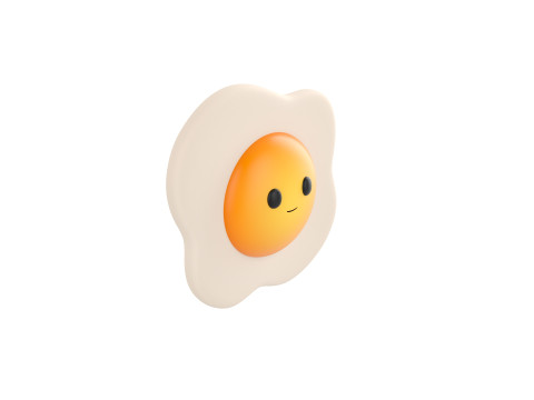 Character237 Smile Fried Egg Modelo 3D