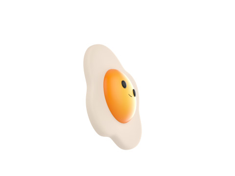 Character237 Smile Fried Egg Modelo 3D