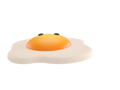 Character237 Smile Fried Egg Modelo 3D