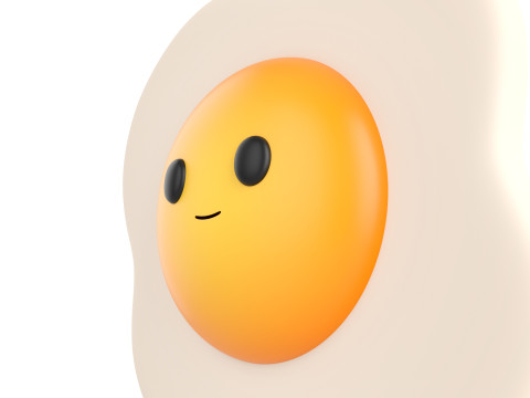 Character237 Smile Fried Egg Modelo 3D