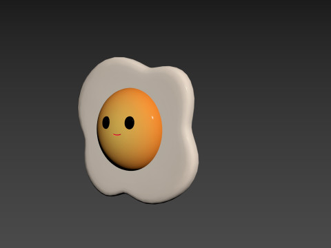 Character237 Smile Fried Egg Modelo 3D
