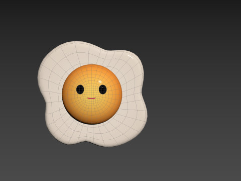 Character237 Smile Fried Egg Modelo 3D