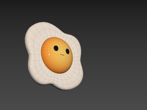 Character237 Smile Fried Egg Modelo 3D