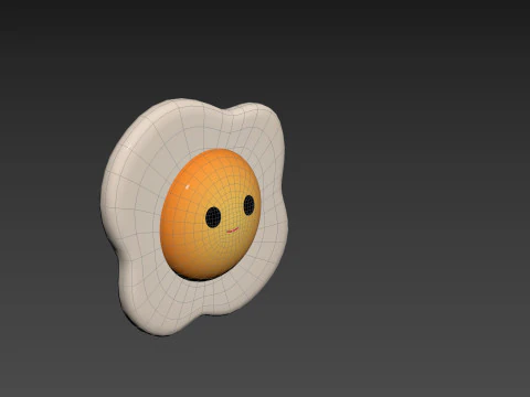 Character237 Smile Fried Egg 3D Model