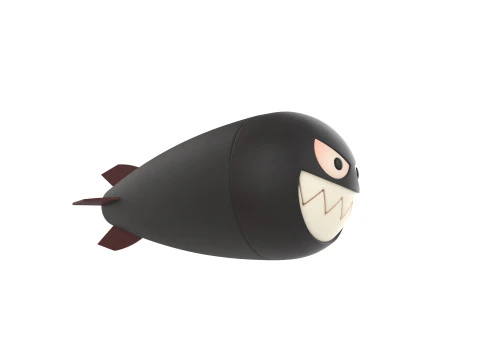 Character240 Cartoon Torpedo 3D Model