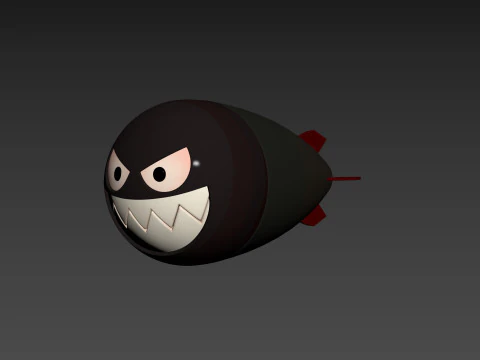 Character240 Cartoon Torpedo 3D Model