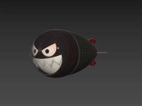 Character240 Cartoon Torpedo 3D Model